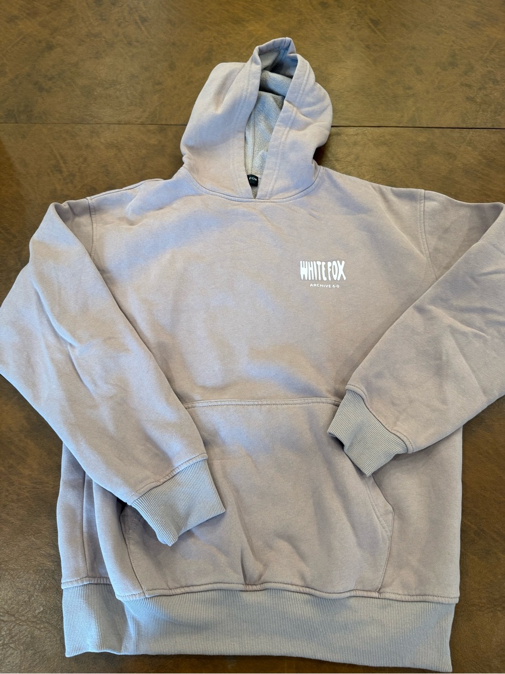 White Fox Beige/Taupe Hoodie Sweatshirt – Size S/M